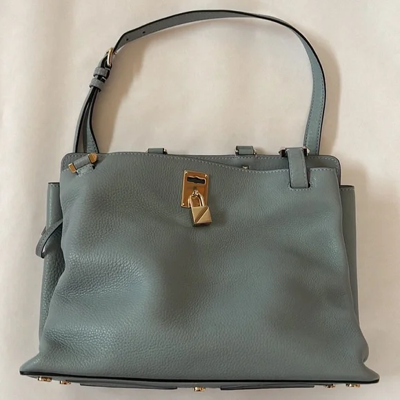 Valentino Garavani Teal Blue Satchel Tote - Picture 1 of 13